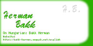herman bakk business card
